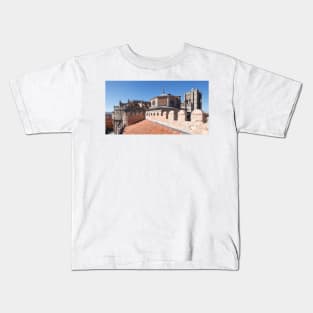 Catedral del Salvador, cathedral with city walls, Avila, Spain, Europe Kids T-Shirt